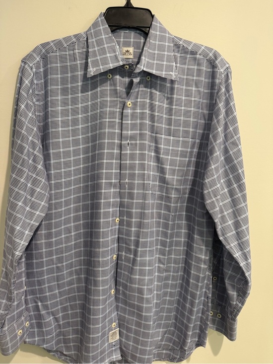 Peter Millar Other - Peter Millar Men's Blue Plaid Dress Shirt